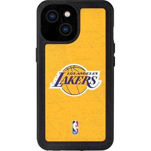 NBA Los Angeles Lakers Distressed iPhone 15 Waterproof Case
